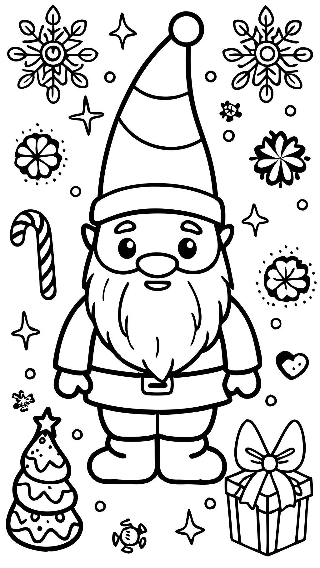 coloriage de gnome de Noël